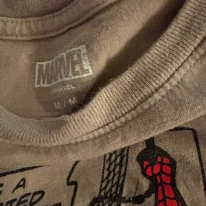 Marvel Brown Tee with Red Graphic Detail